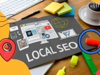 Local SEO strategies depicted on a workspace